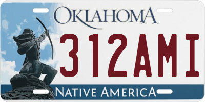 OK license plate 312AMI