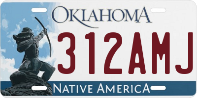 OK license plate 312AMJ