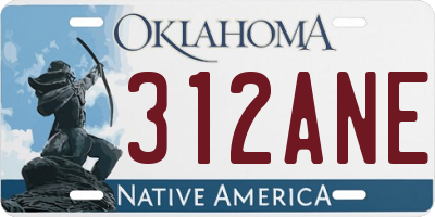 OK license plate 312ANE