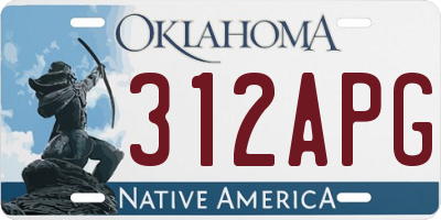 OK license plate 312APG