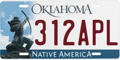 OK license plate 312APL