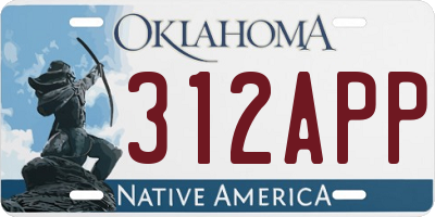 OK license plate 312APP