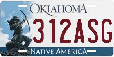 OK license plate 312ASG