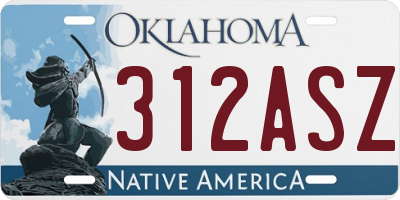 OK license plate 312ASZ