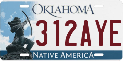 OK license plate 312AYE