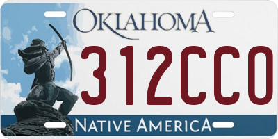 OK license plate 312CCO