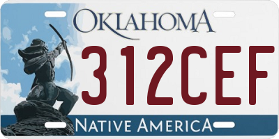 OK license plate 312CEF