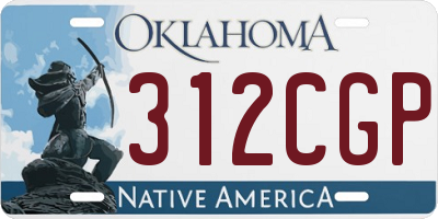 OK license plate 312CGP