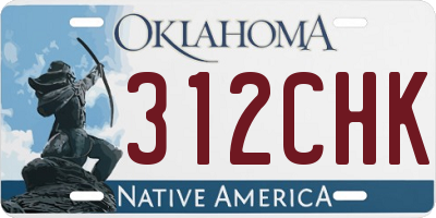 OK license plate 312CHK