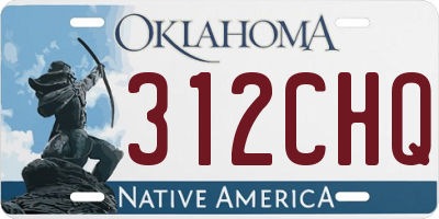 OK license plate 312CHQ