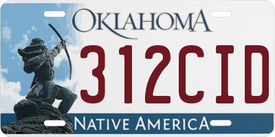 OK license plate 312CID