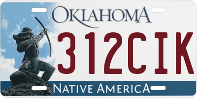 OK license plate 312CIK