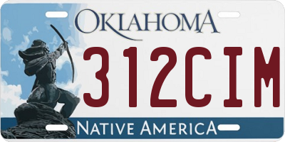 OK license plate 312CIM