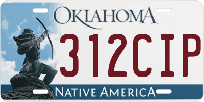OK license plate 312CIP