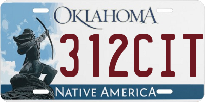 OK license plate 312CIT