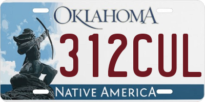 OK license plate 312CUL