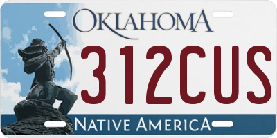 OK license plate 312CUS