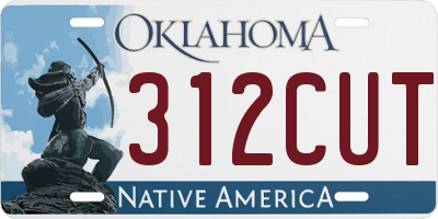 OK license plate 312CUT