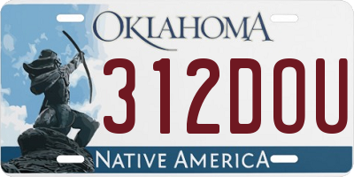 OK license plate 312DOU