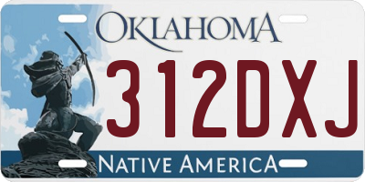 OK license plate 312DXJ