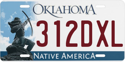 OK license plate 312DXL