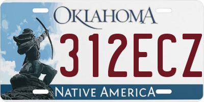 OK license plate 312ECZ