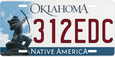 OK license plate 312EDC
