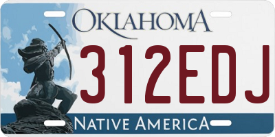 OK license plate 312EDJ
