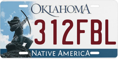 OK license plate 312FBL