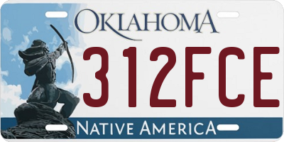 OK license plate 312FCE