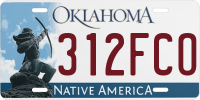 OK license plate 312FCO