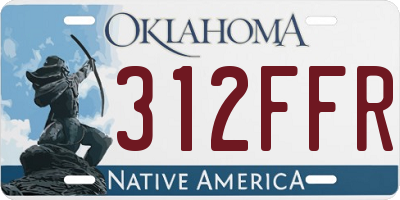 OK license plate 312FFR