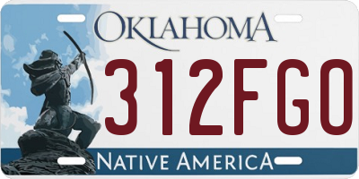 OK license plate 312FGO