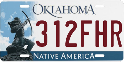 OK license plate 312FHR