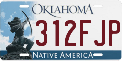 OK license plate 312FJP