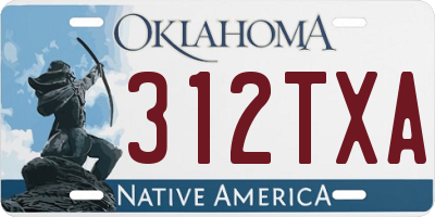OK license plate 312TXA