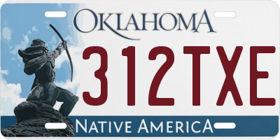 OK license plate 312TXE