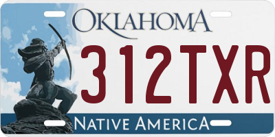 OK license plate 312TXR
