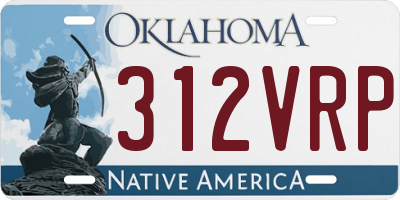 OK license plate 312VRP