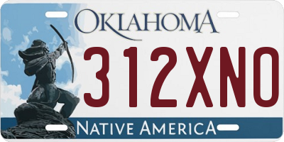 OK license plate 312XNO