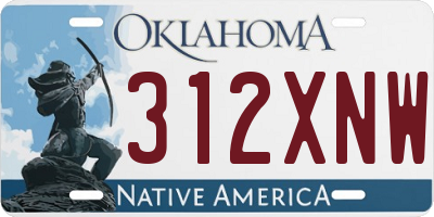 OK license plate 312XNW