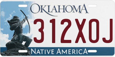 OK license plate 312XOJ