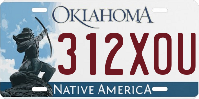 OK license plate 312XOU