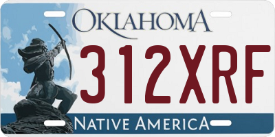 OK license plate 312XRF