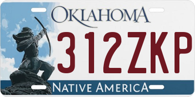 OK license plate 312ZKP
