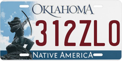 OK license plate 312ZLO