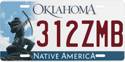 OK license plate 312ZMB