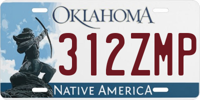 OK license plate 312ZMP