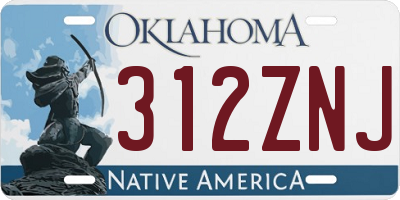 OK license plate 312ZNJ