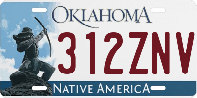 OK license plate 312ZNV